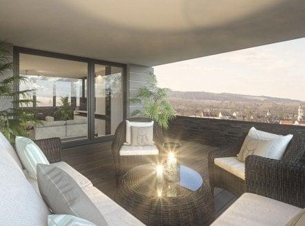 Prodej bytu Residence Sova, 6. NP,  3+kk, 99 m2, střešní terasa, výtah, Lidická, Ostrov